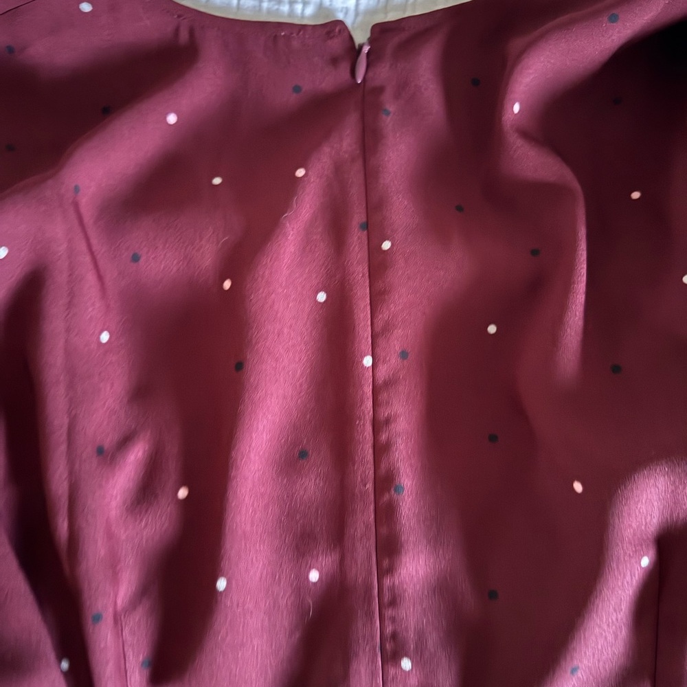LOFT size 8 Red Wrap Tie Front Sundress Long Sleeve - Picture 6 of 6